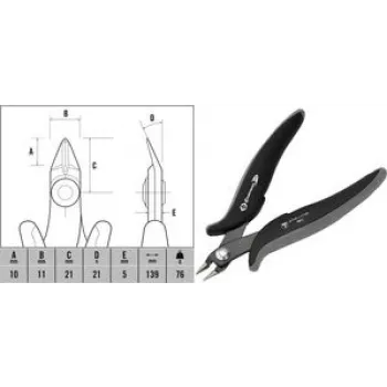 Obcinaczki boczne c.k tools T3886 ESD płaska główka, smukła konstrukcja