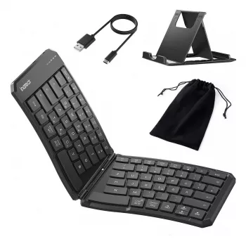 Inateck pełnowymiarowa zakrzywiona klawiatura Bluetooth N0131 QWERTZ nożycowa Czarna