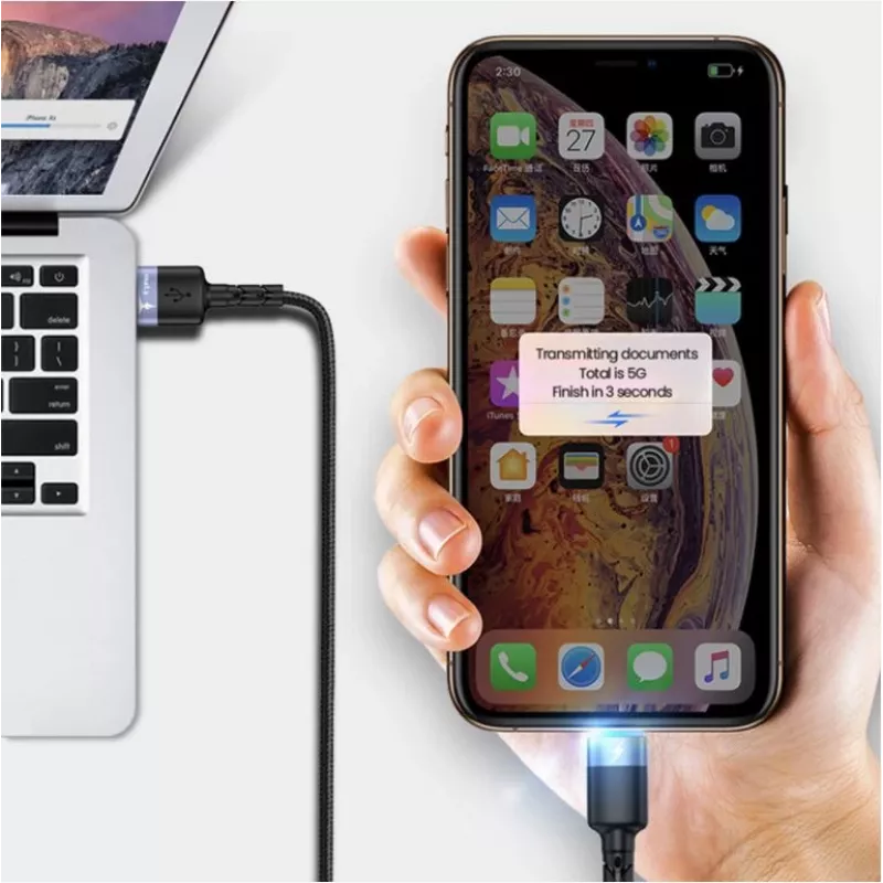Kabel USB do Lightning Tellur 1,2 m nylonowy pleciony czarny