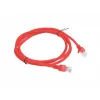 Kabel krosowy sieciowy LANBERG Cat.5e UTP 1,5 m, czerwony, przewodnik CCA, 26 AWG, 100 MHz