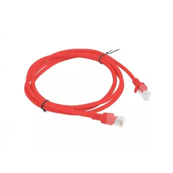 Kabel krosowy sieciowy LANBERG Cat.5e UTP 1,5 m, czerwony, przewodnik CCA, 26 AWG, 100 MHz