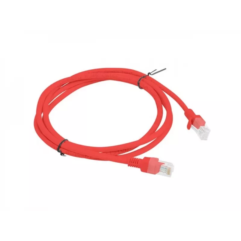 Kabel krosowy sieciowy LANBERG Cat.5e UTP 1,5 m, czerwony, przewodnik CCA, 26 AWG, 100 MHz