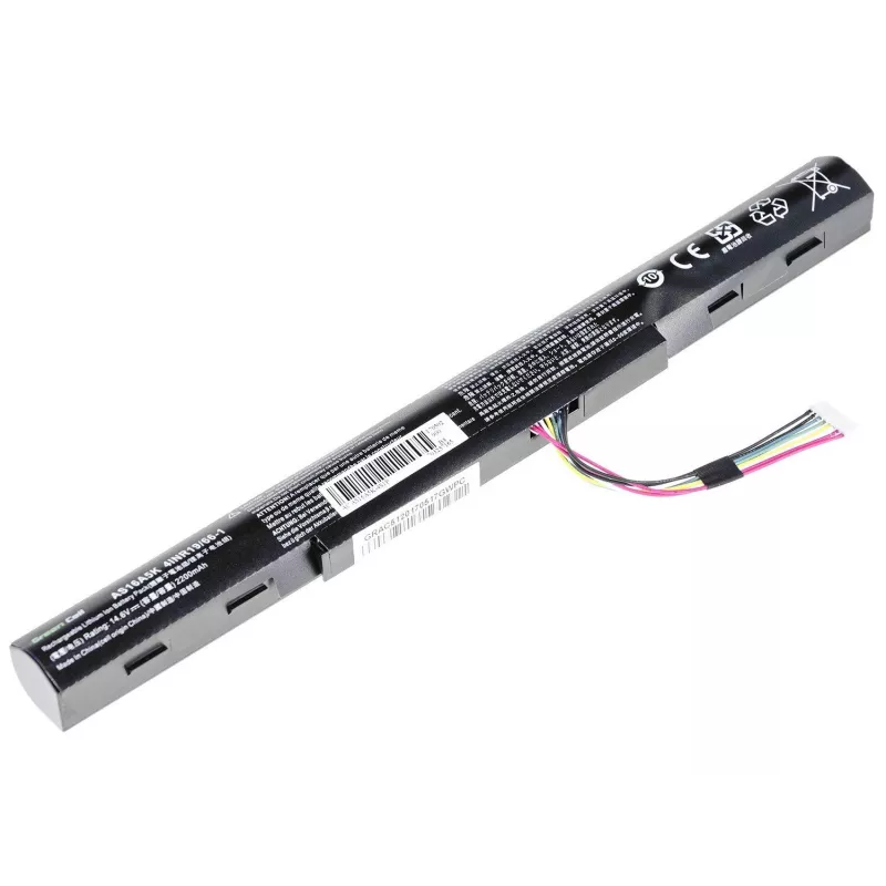 Bateria zielony Cell AC51 do Acer Aspire E15/E17 — Li-Ion 14,8 V 2200 mAh 4-ogniwowa, czarna