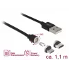 Kabel USB DeLOCK 85723 USB 2.0 1,1 m USB A USB C/Micro-USB B Czarny