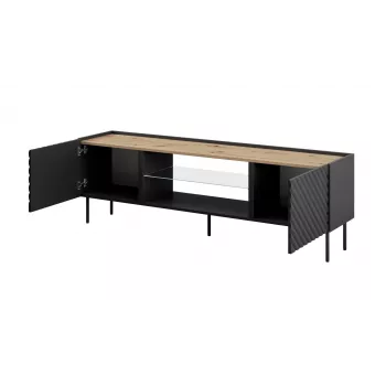EF ONDA szafka RTV 180x40x39-58 czarny (stojąca lub montowana na ścianie)
