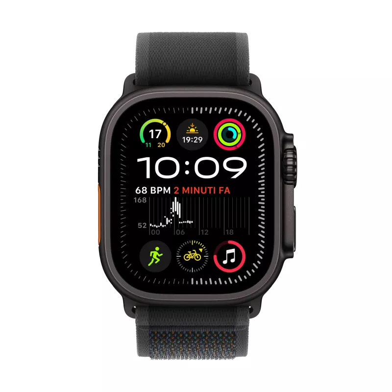 APPLE Watch Ultra 2 GPS + Cellular 49mm Czarna tytanowa koperta z czarnym paskiem Trail Loop - M/L