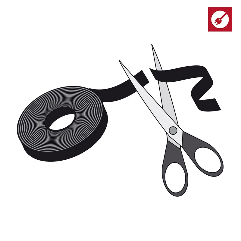LABEL THE CABLE LTC PRO Rolka z paskiem, dwustronna taśma rzepowa, 25 m, czarna