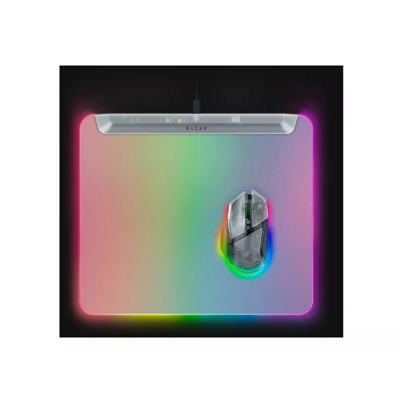Podkładka pod mysz gamingowa Razer Firefly V2 Pro biały — podświetlenie RGB, zasilana przez USB, antypoślizgowa podstawa