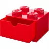 LEGO szuflada na biurko 4, pudełko do przechowywania, czerwone, wypustki