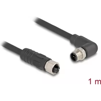 DeLOCK 80528 przewód czujnika/aktuatora 1 m RST M12 Czarny