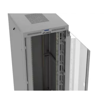Szafa rack LANBERG FF01-8047-12SL 47U 800x1000 mm szara z przednimi i tylnymi drzwiami szklanymi oraz miejscem na panel LCD