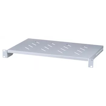 Półka rack LANBERG AK-1004-S — 1U 19 cali szara, szerokość 483 mm, głębokość 300 mm, nośność 25 kg