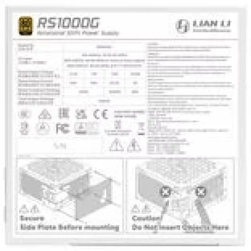 Zasilacz Lian Li RS Series ATX 3.1 modularny 1000W 80 PLUS Gold biały