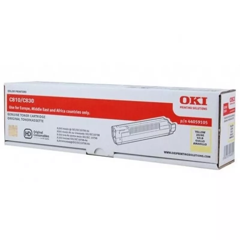 OKI toner żółty do c810 i c830 8000 stron
