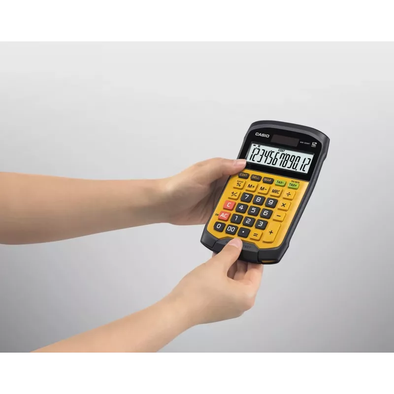 CASIO KALKULATOR BIUROWY WODOODPORNY WM-320MT-S, 12-cyfrowy wyświetlacz. Odłączana klawiatura, 108.5x168.5, Poziom wodo- i pyłoszczelności: IP54