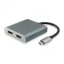 Equip USB Type C na 2 x HDMI Adapter żeński, 3.2 Gen 1 (3.1 Gen 1), USB Type-C, wyjście HDMI, 4096 x 2160 pikseli
