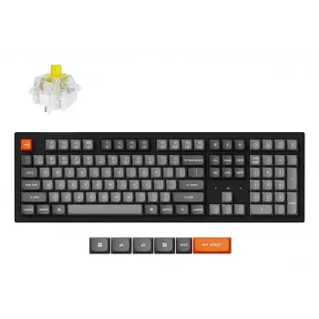 Mechaniczna klawiatura pełnowymiarowa Keychron K10 Max QMK — USB, RF Wireless, Bluetooth, 108 klawiszy, RGB, czarna