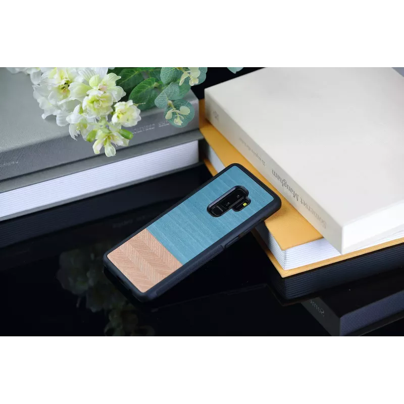 Etui na smartfona man and wood do Samsung Galaxy S9 Plus — denim Czarny