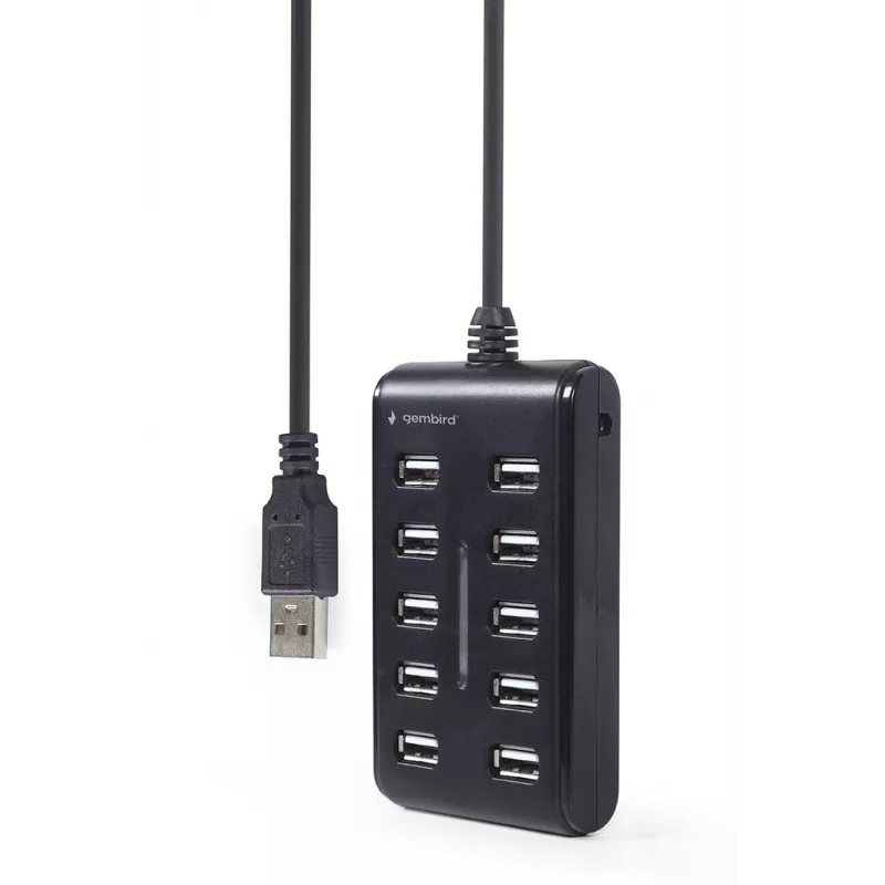 Koncentrator USB Gembird UHB-U2P10P-01 — 10-portowy hub USB 2.0