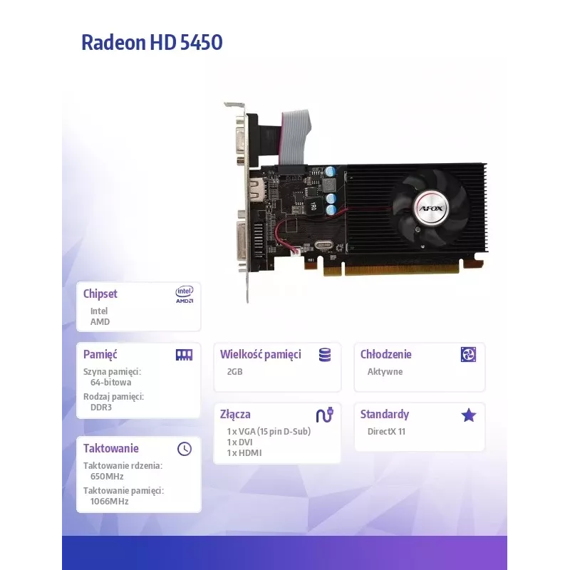 Karta graficzna AFOX Radeon HD 5450 2GB DDR3