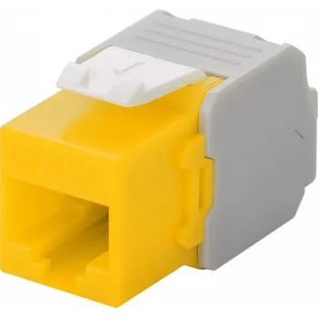 Wentronic Goobay CAT 6a KeyStone RJ45 Jack, nieekranowane, 500MHz, żółto-biały (90691)