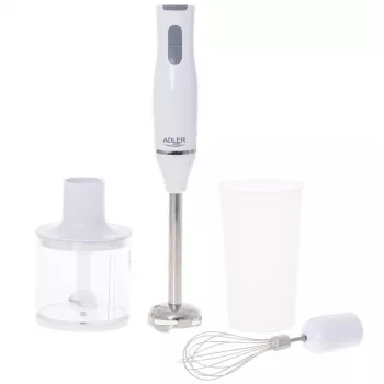 Adler AD 4620 zestaw blendera ręcznego, 800 W, 2 prędkości, rozdrabniacz 450 ml, pojemnik 750 ml, trzepaczka, biały