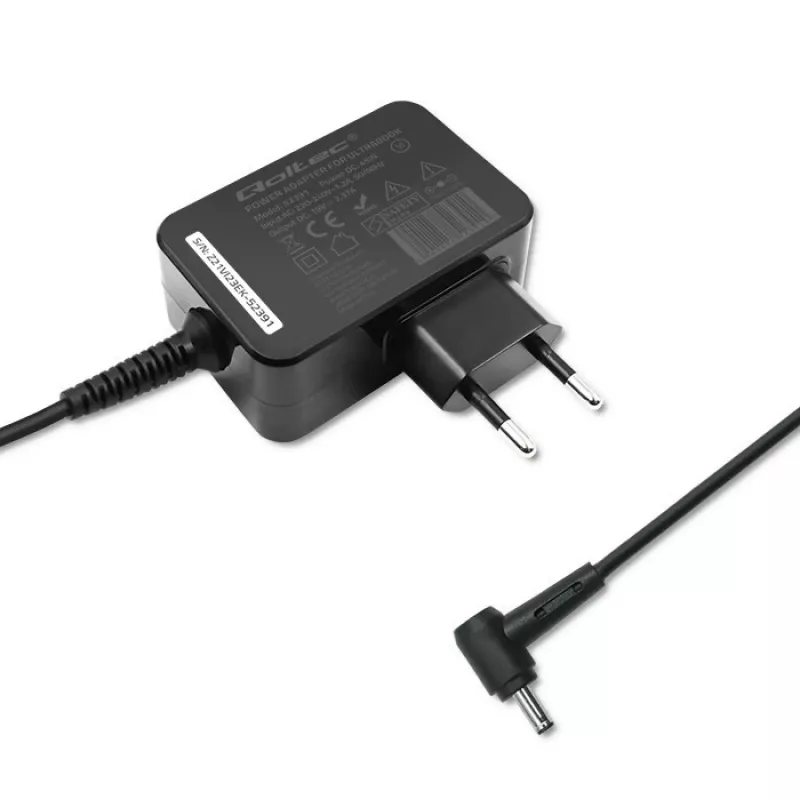 Zasilacz QOLTEC 45W 19V do urządzeń przenośnych — zasilacz zastępczy 45 W 19 V