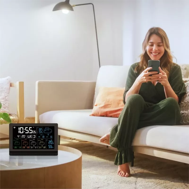 Inteligentny głośnik MANTA MTO200B Windy Czarny — bezprzewodowe audio Bluetooth i Wi‑Fi, obsługa asystenta głosowego