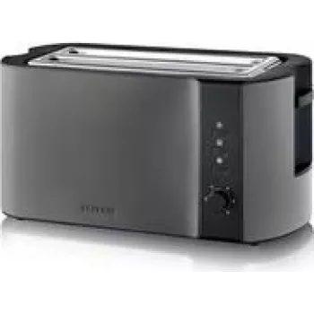 Severin AT 9341 Toster 4 kromki 1400 W Czarny Szczotkowana stal nierdzewna