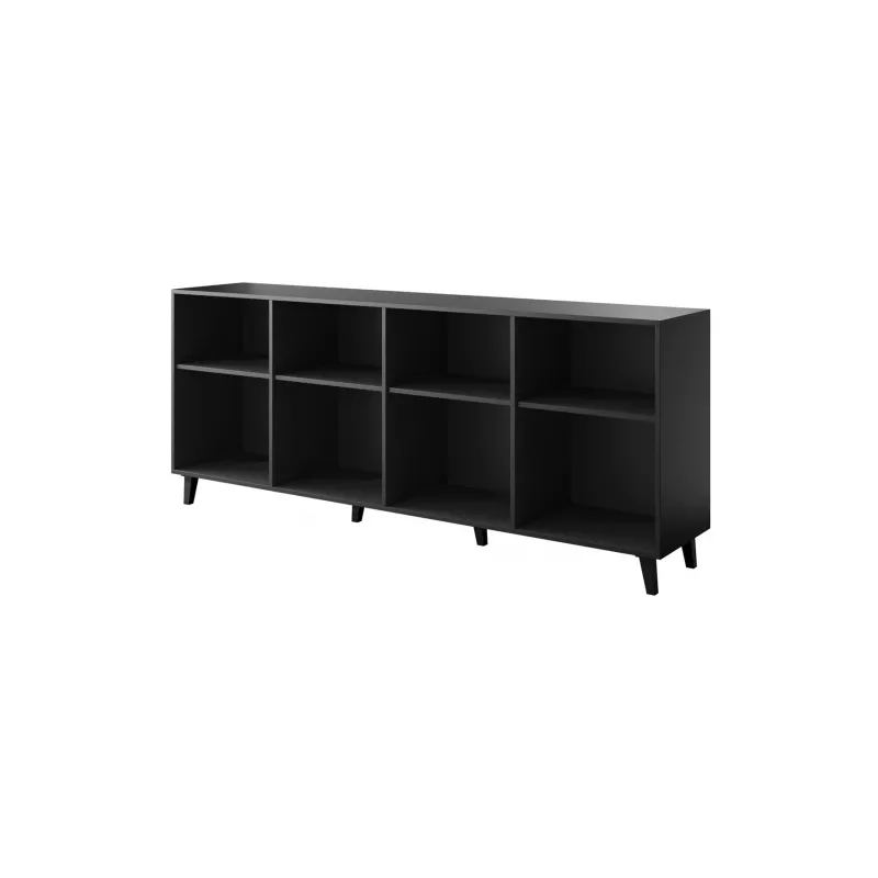 Komoda cama meble FARO KOM200 CZ — 2000×420×820 mm, rama matowa czarna, fronty w kolorze dębu kraft