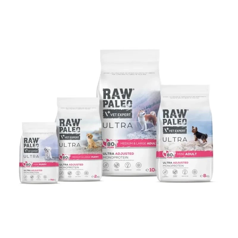 RAW PALEO Ultra Pork Medium & Large Adult - sucha karma dla psa - 10kg