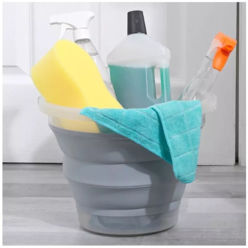 Składane wiadro Beldray LA084354GRYBEU7 10 L, składany korpus silikonowy, brokatowe wykończenie