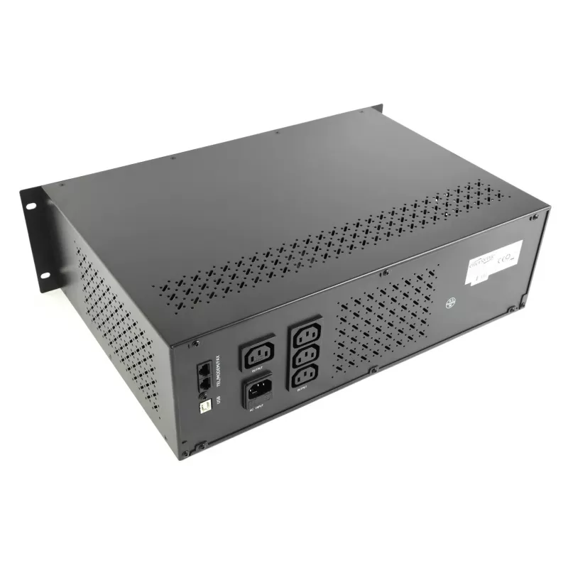 Gembird - UPS rack 19'' 3.4U 1500VA, 4x IEC 230V wyjście, IEC14 wejście, RJ11, USB, LCD Line-Interactive 1.5 kVA 900 W 4 gniazda wyjściowe