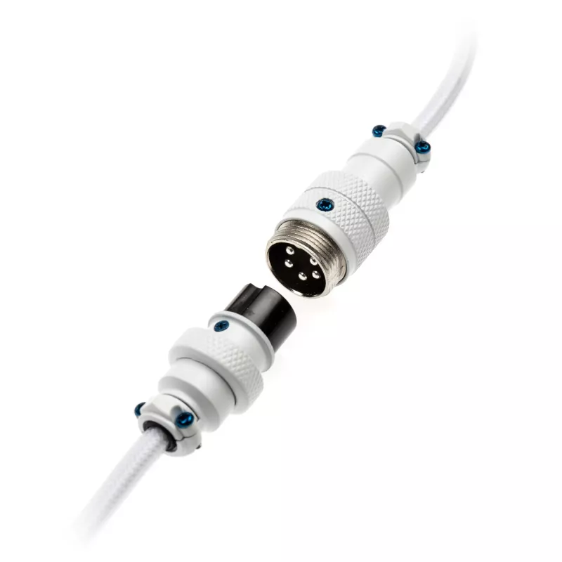 Skręcany kabel USB Ducky biały Edition DACOC2-WHT1, odłączany, biały skręcany design