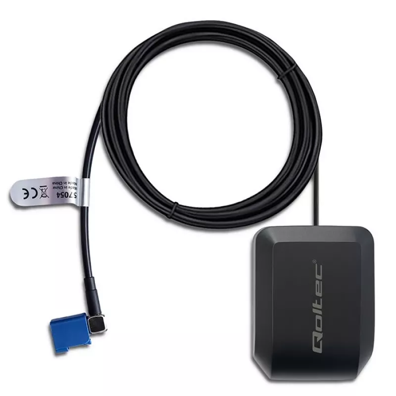 Antena GPS GLONASS QOLTEC 57054 z podstawą magnetyczną, wzmocnienie 28 dB