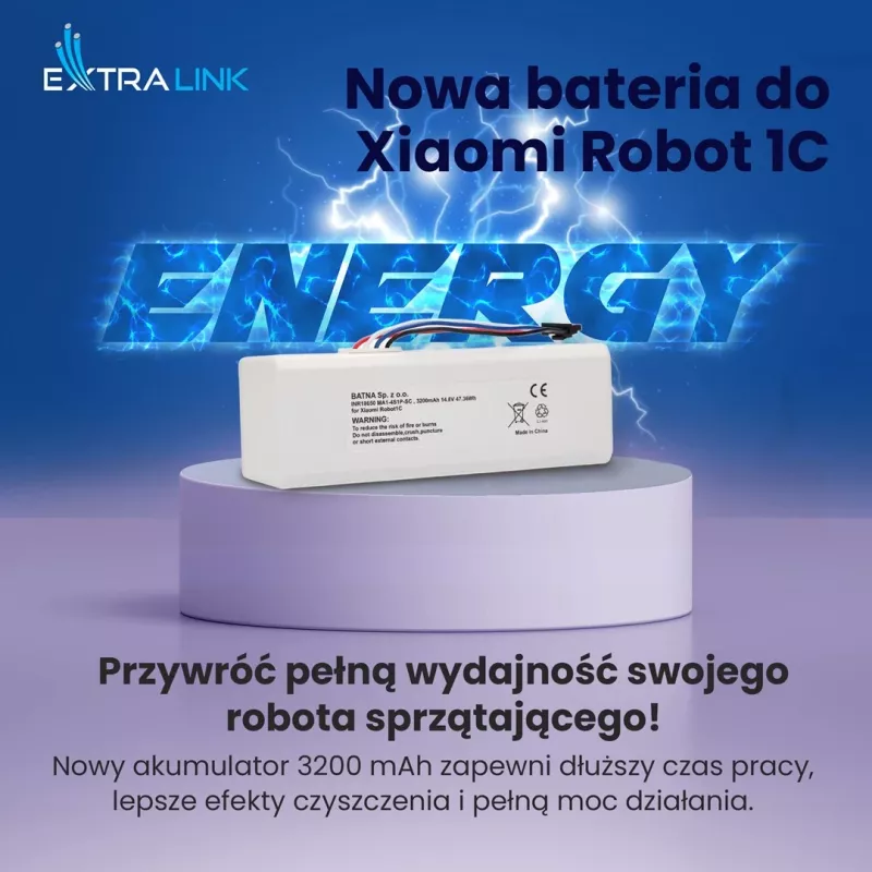 Bateria do Xiaomi Robot 1C P1904-4S1P-MM, 3200mAh, 47,36Wh, STYTJ01ZHM Mijia 1C P1904-4S1P-MM (Dreame MC1808)