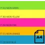 Papier kolorowy neonowy Double A, 75 g, A4, 100 arkuszy, Rainbow 4, 5 kolorów neonowych