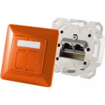 Gniazdo RJ-45 ShiverPeaks BS74280-O, kategoria 6a, wykończenie metaliczny pomarańczowy
