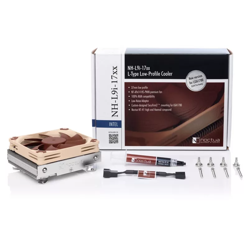 Chłodzenie Noctua NH-L9i 17xx Chłodzenie procesora 9,2 cm Beżowy, Brązowy 1 szt.