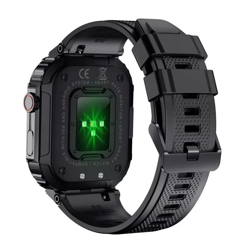 Denver SWC-191B smartwatch / zegarek sportowy 4,98 cm (1,96 inch) IPS 45 mm Cyfrowy 320 x 386 pikseli Ekran dotykowy Czarny