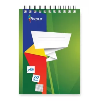 Notatnik spiralny Forpus, A6/70, w kratkę 0723-004