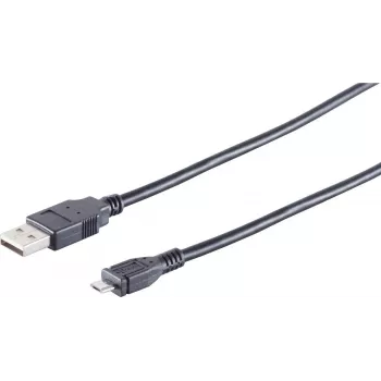 Kabel USB S/CONN 14-11045 3m USB A Micro-USB B Czarny