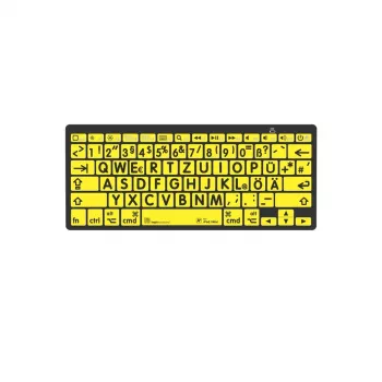 Logickeyboard LKB-LPBY-BTON-DE Klawiatura Bluetooth QWERTZ Niemiecki Czarny - Żółty (LKB-LPBY-BTON-DE)