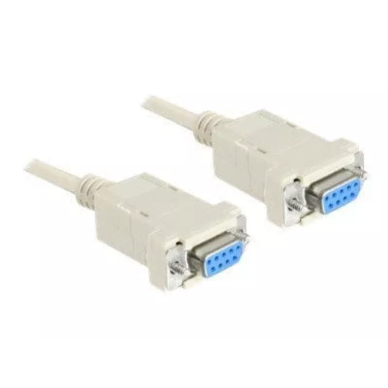 Szeregowy nullmodem 9-pin żeński na 9-pin żeński 1,8 m, kabel szary, 1,8 metra