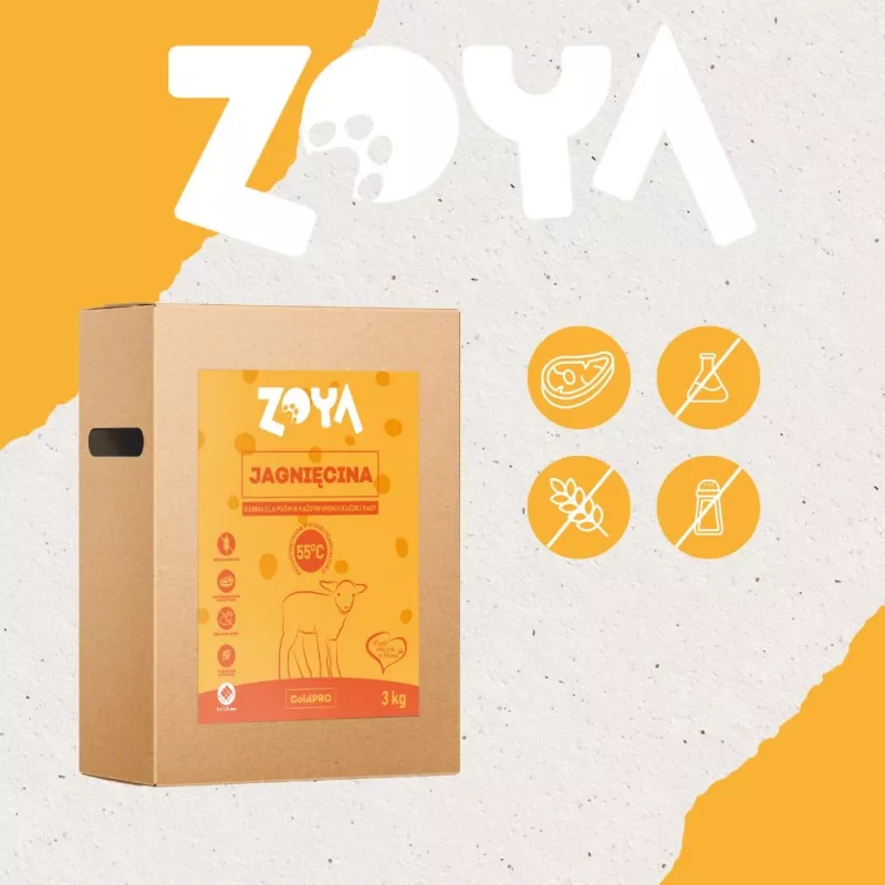 Sucha karma dla psów ZOYA ColdPRO Lamb 3 kg — kompletny pokarm dla dorosłych psów, 26% białka, 9,5% tłuszczu