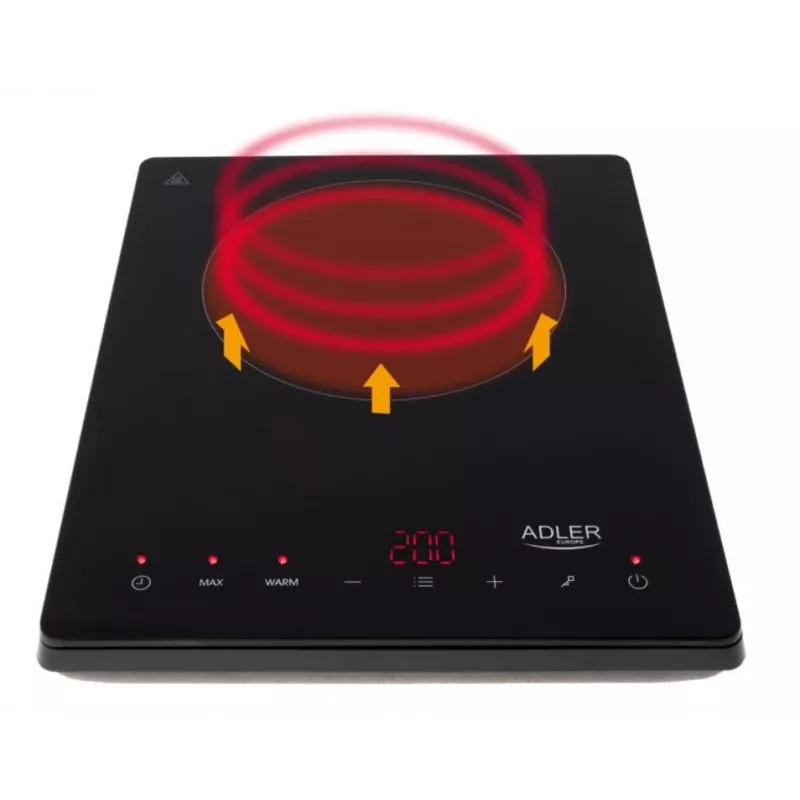 Adler AD 6513 płyta grzewcza Czarny Blat 29 cm Strefa płyta indukcyjna 1 strefa(y)