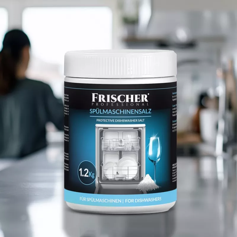 Sól do zmywarki FRISCHER FR00101_1200, 1,2 kg, sól zmiękczająca wodę w plastikowym słoiku