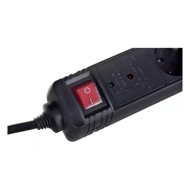 Listwa przeciwprzepięciowa Gembird SPG5-C-10 czarna 5 gniazd AC 250V 3m