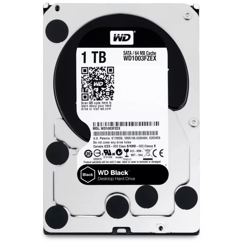 HDD | WESTERN DIGITAL | Czarny | 1TB | SATA 3.0 | 64 MB | 7200 rpm | 3,5 | WD1003FZEX
