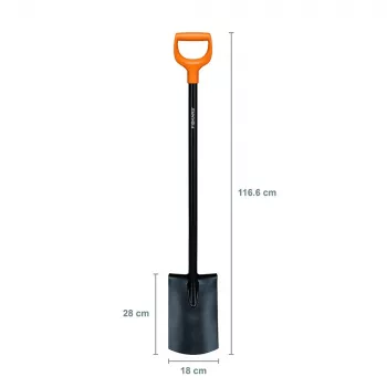 Szpadel Fiskars 131403 — szpadel ogrodowy Fiskars model 131403, stalowe ostrze, drewniany trzonek
